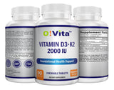 O!VITA Vitamin D3 & K2 Supplement ingredients list