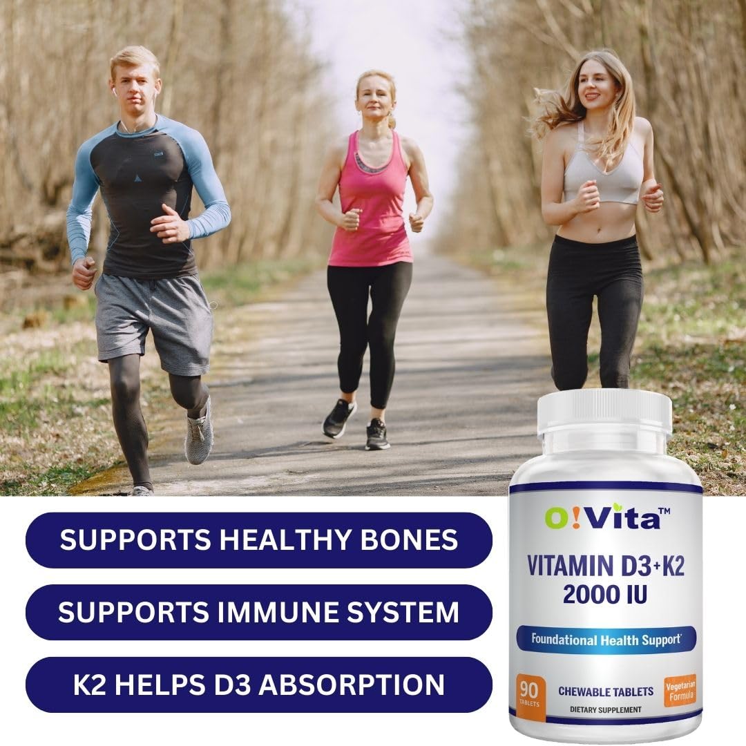 O!VITA Vitamin D3 & K2 Supplement side view