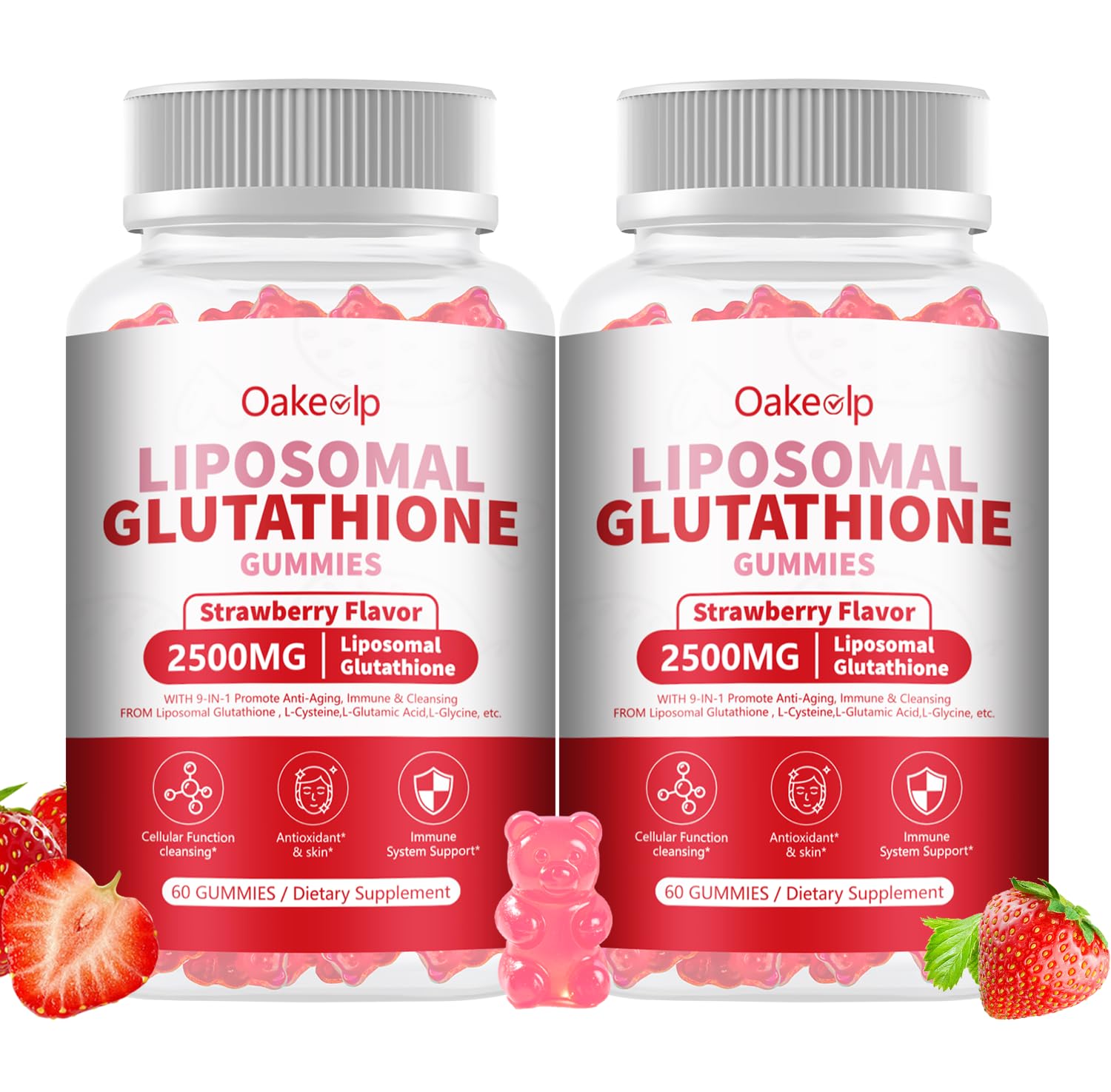Oakevlp Liposomal L-Glutathione Gummies 2500mg front view