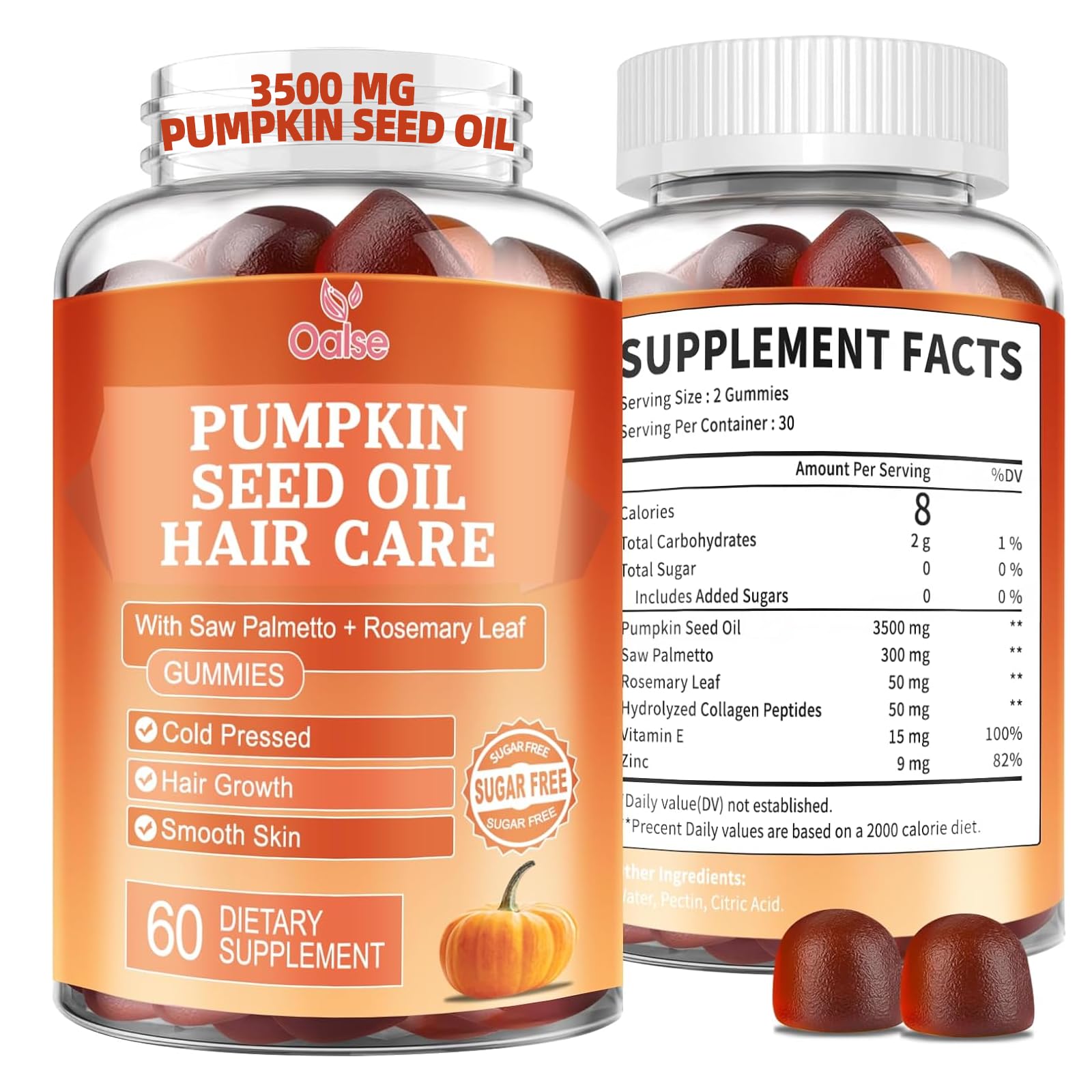 OALSE Pumpkin Seed Gummies bottle front view