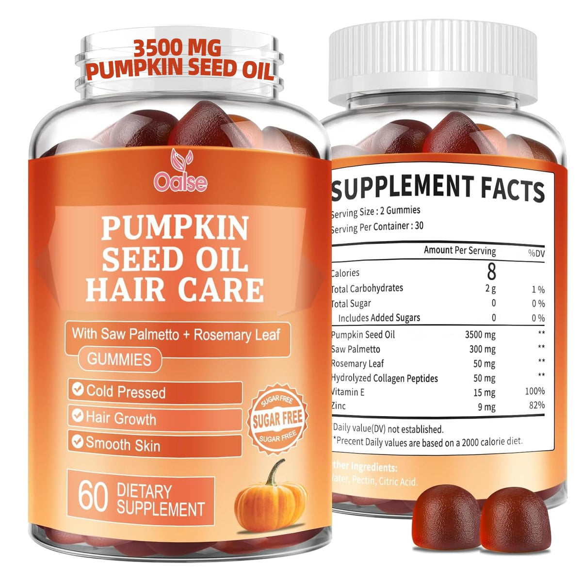 OALSE Pumpkin Seed Gummies bottle front view