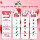 OALSE Sea Moss Gummies bottle with a hand holding it