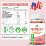 OALSE Sea Moss Gummies in a bowl with fresh strawberries