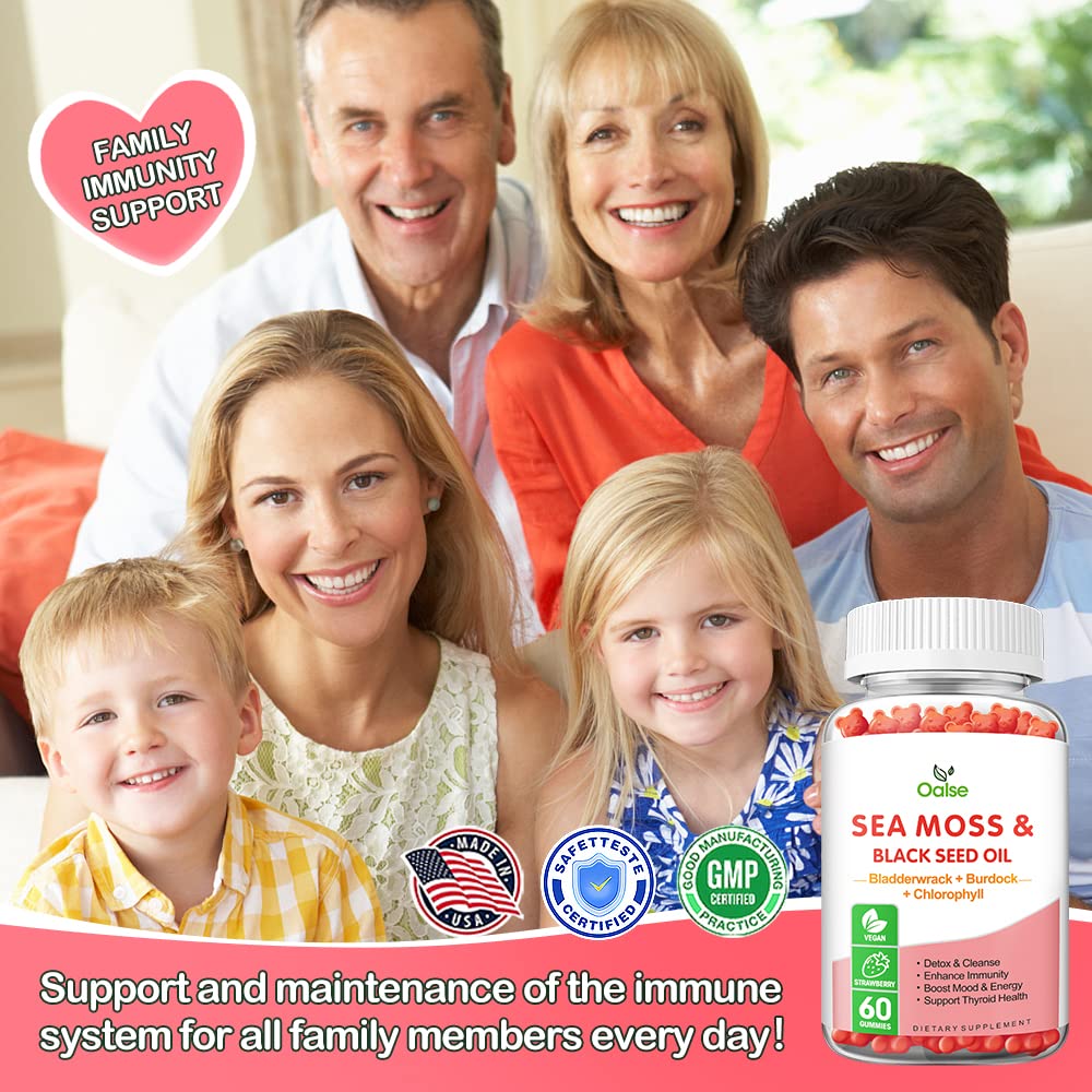 OALSE Sea Moss Gummies lifestyle scene with a family enjoying them