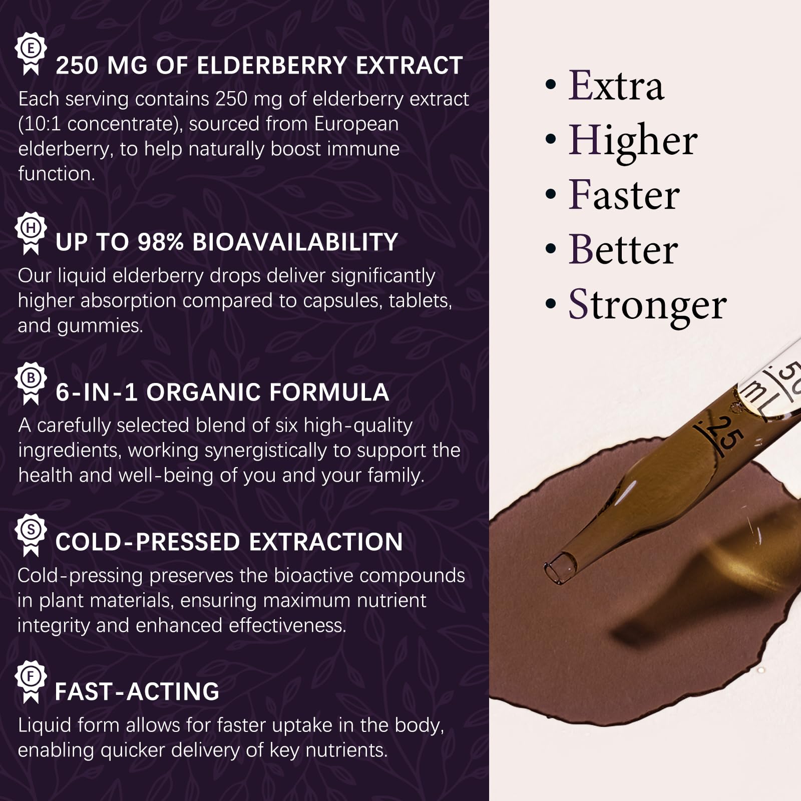 OASIS FORCE Elderberry Syrup 250mg with a glass of water