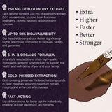OASIS FORCE Elderberry Syrup 250mg with a glass of water