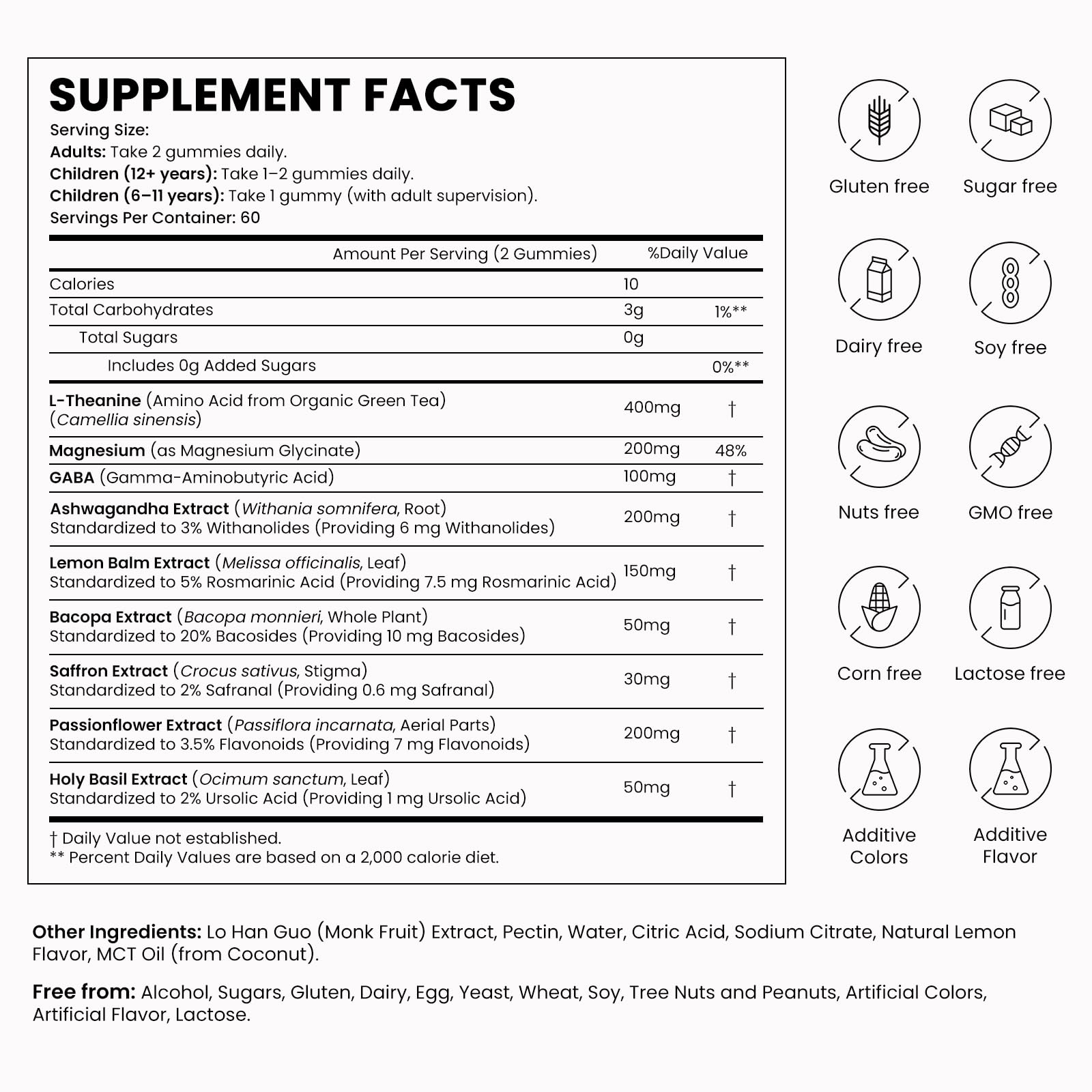OASIS FORCE Organic L-Theanine Gummies lemon flavour