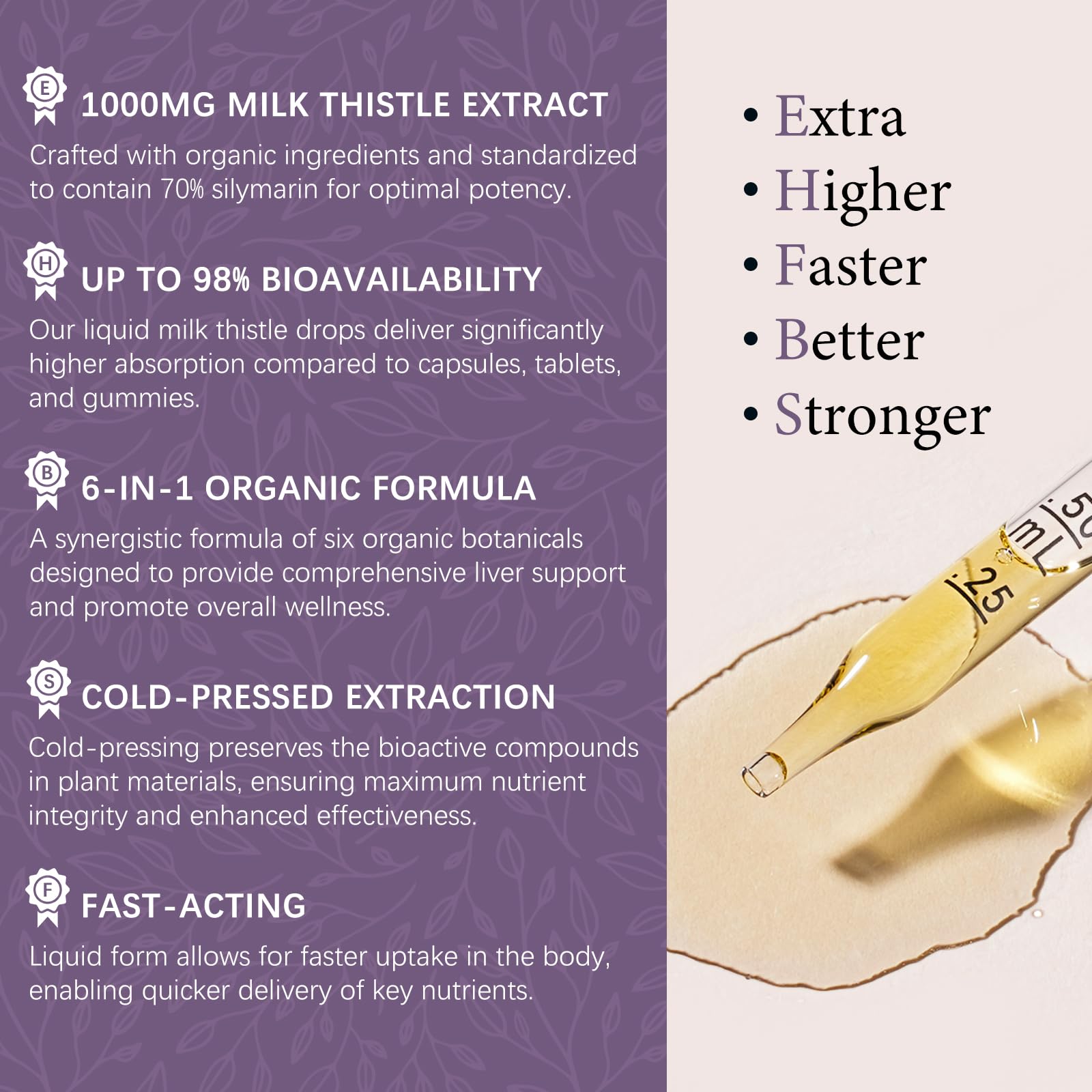 OASIS FORCE Organic Milk Thistle Supplement 1000mg liquid extract ingredients list