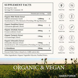 OASIS FORCE Organic Milk Thistle Supplement bottle with Dandelion Root and Artichoke