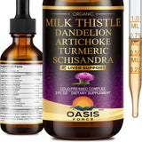 OASIS FORCE Organic Milk Thistle Supplement liquid extract bottle front view