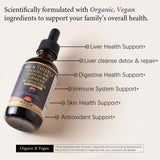 OASIS FORCE Organic Milk Thistle Supplement liquid extract with measuring dropper