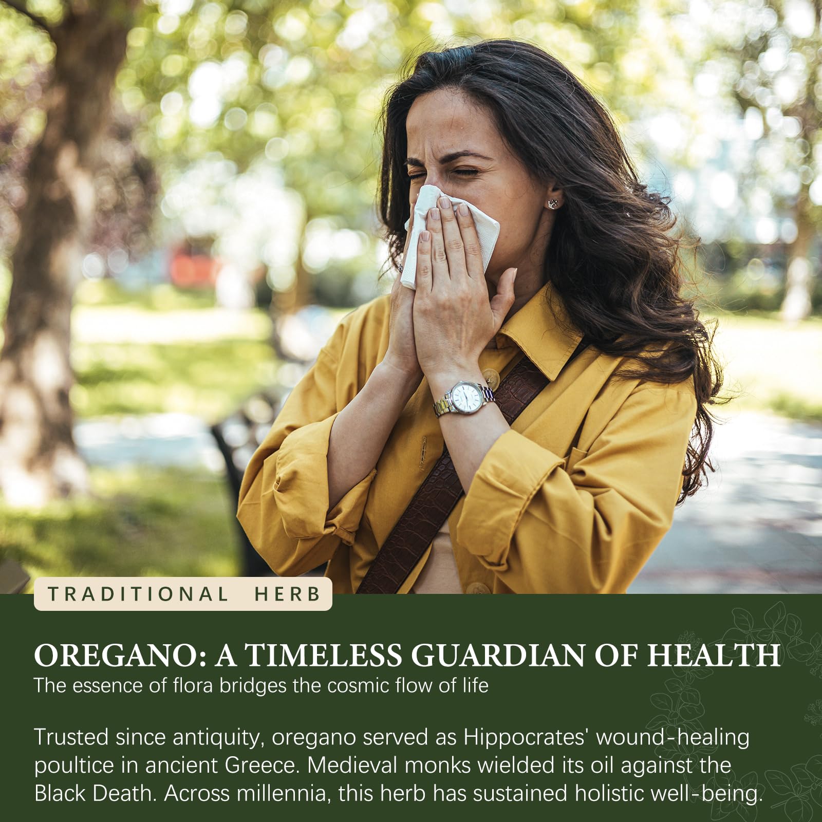OASIS FORCE Organic Oregano Oil Drops with fresh oregano leaves
