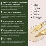 OASIS FORCE Organic Oregano Oil Drops with olive oil background