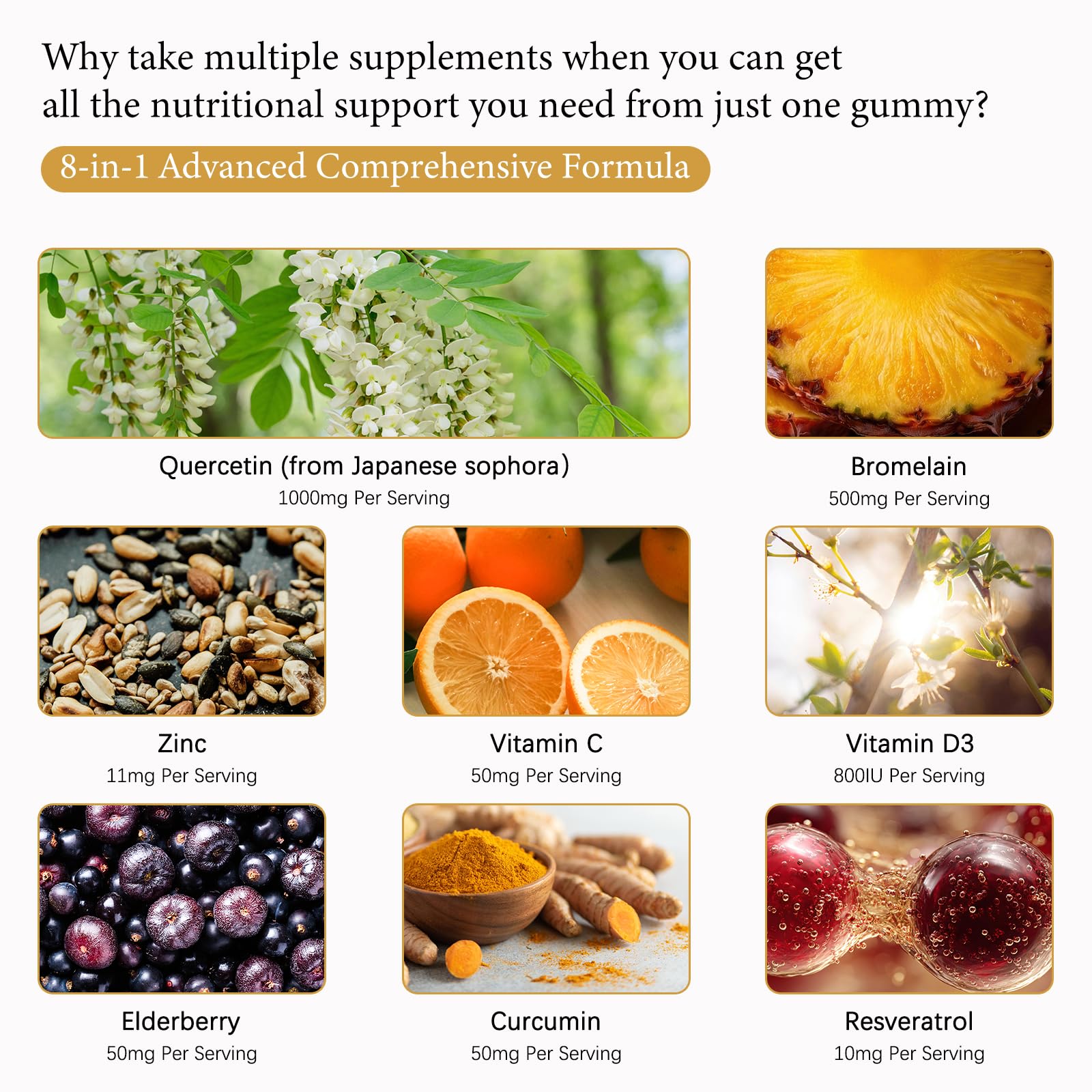 OASIS FORCE Quercetin Gummies ingredients list