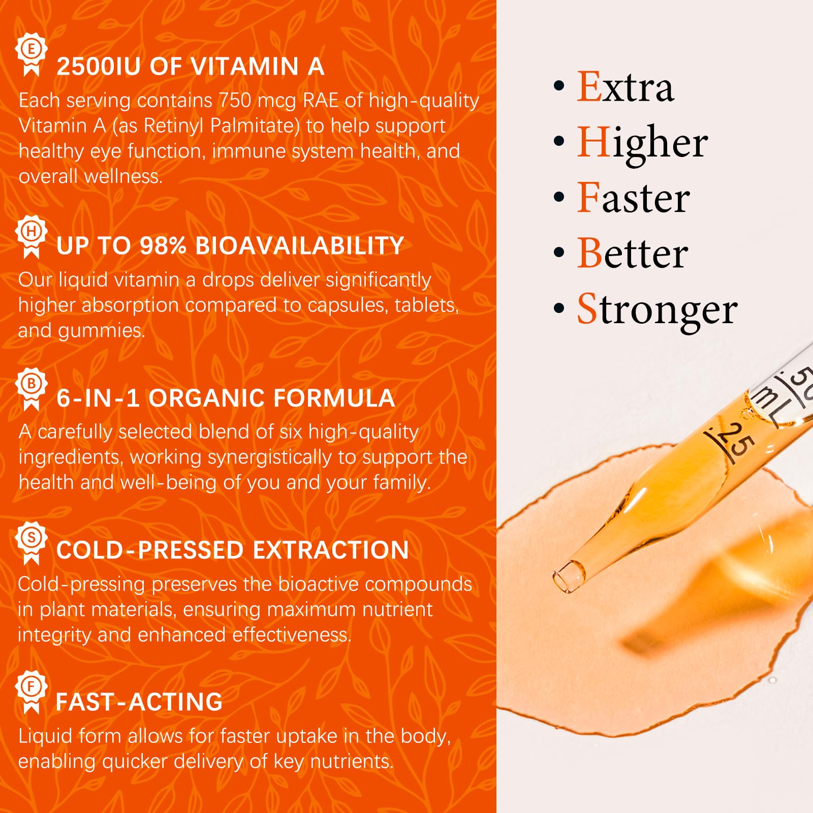 OASIS FORCE Vitamin A Liquid Supplement in a glass of water