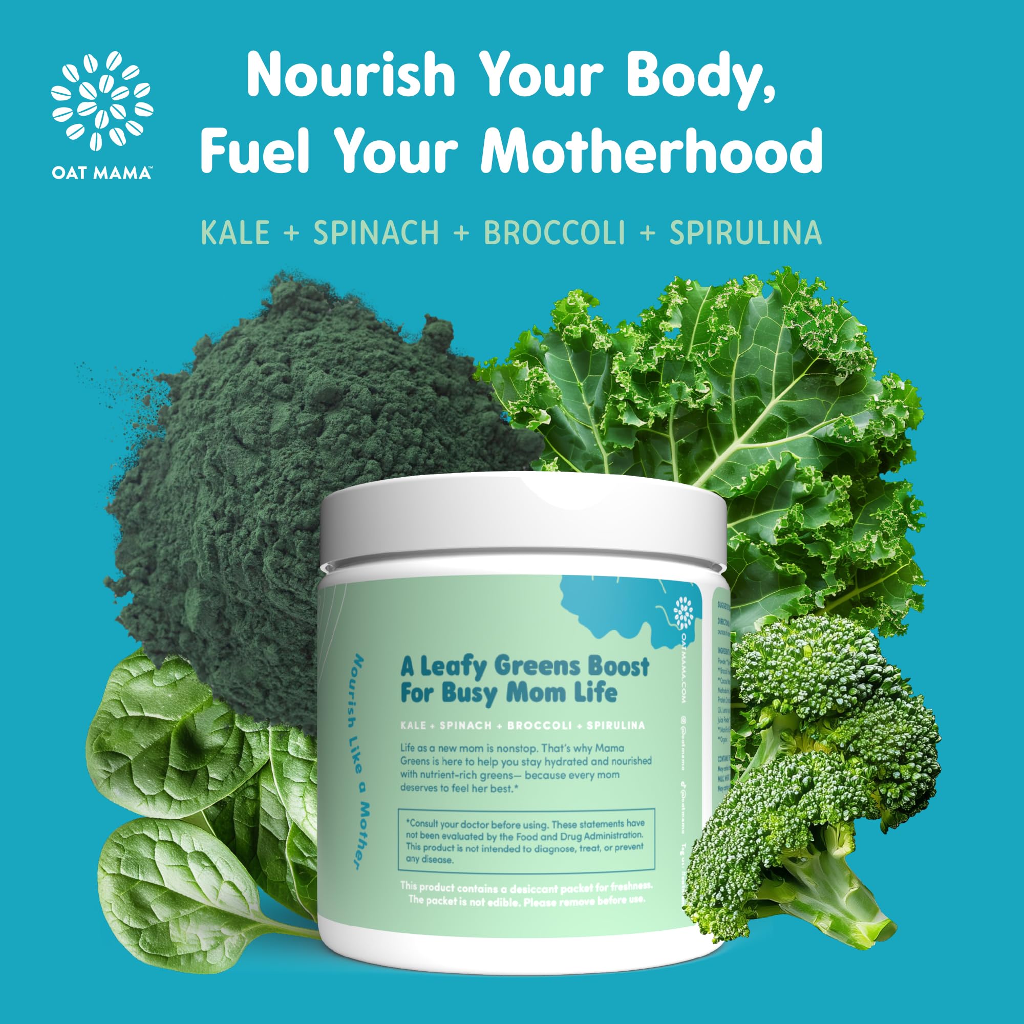 OAT MAMA Mama Greens 236g side view packaging