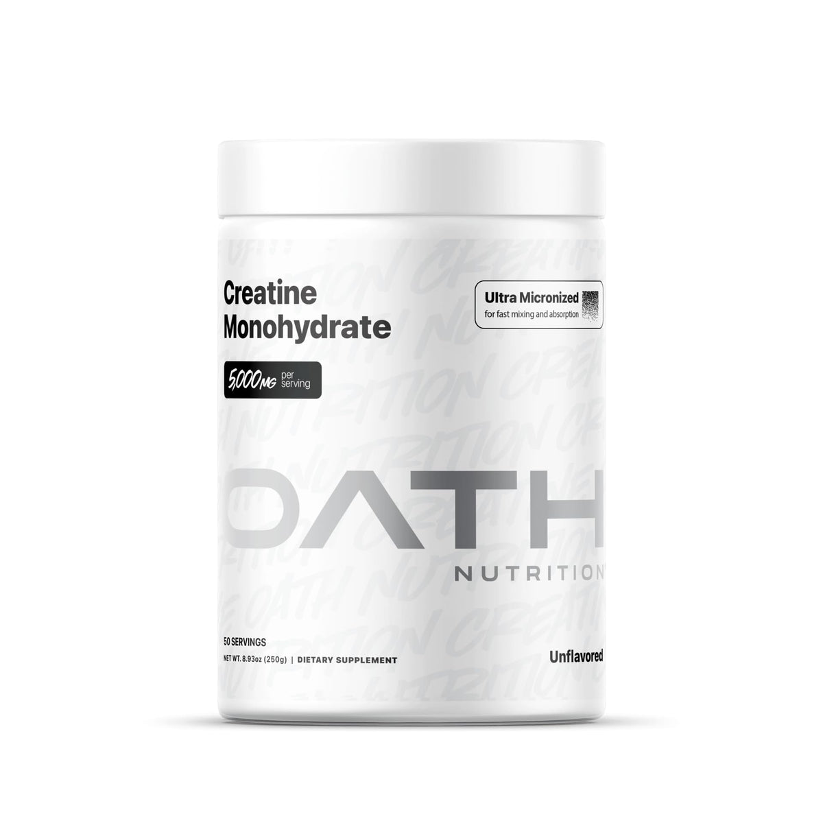 OATH NUTRITION Ultra Micronized Creatine Monohydrate Powder front view