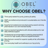 obel Saw Palmetto Supplement on a wooden table with natural background