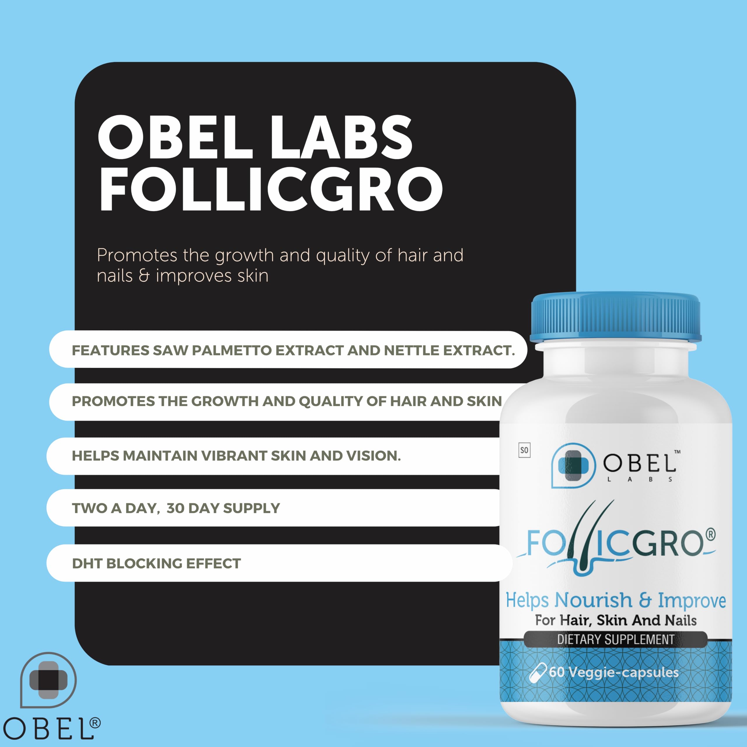 obel Saw Palmetto Supplement side view showing ingredient list
