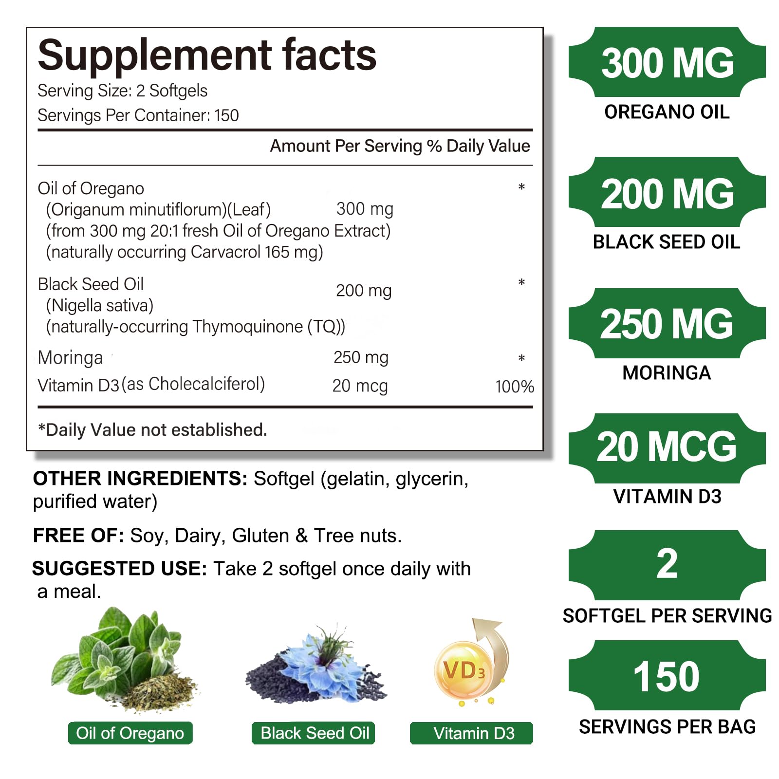 Obill NuTrance Oregano Oil Capsules with softgel close-up