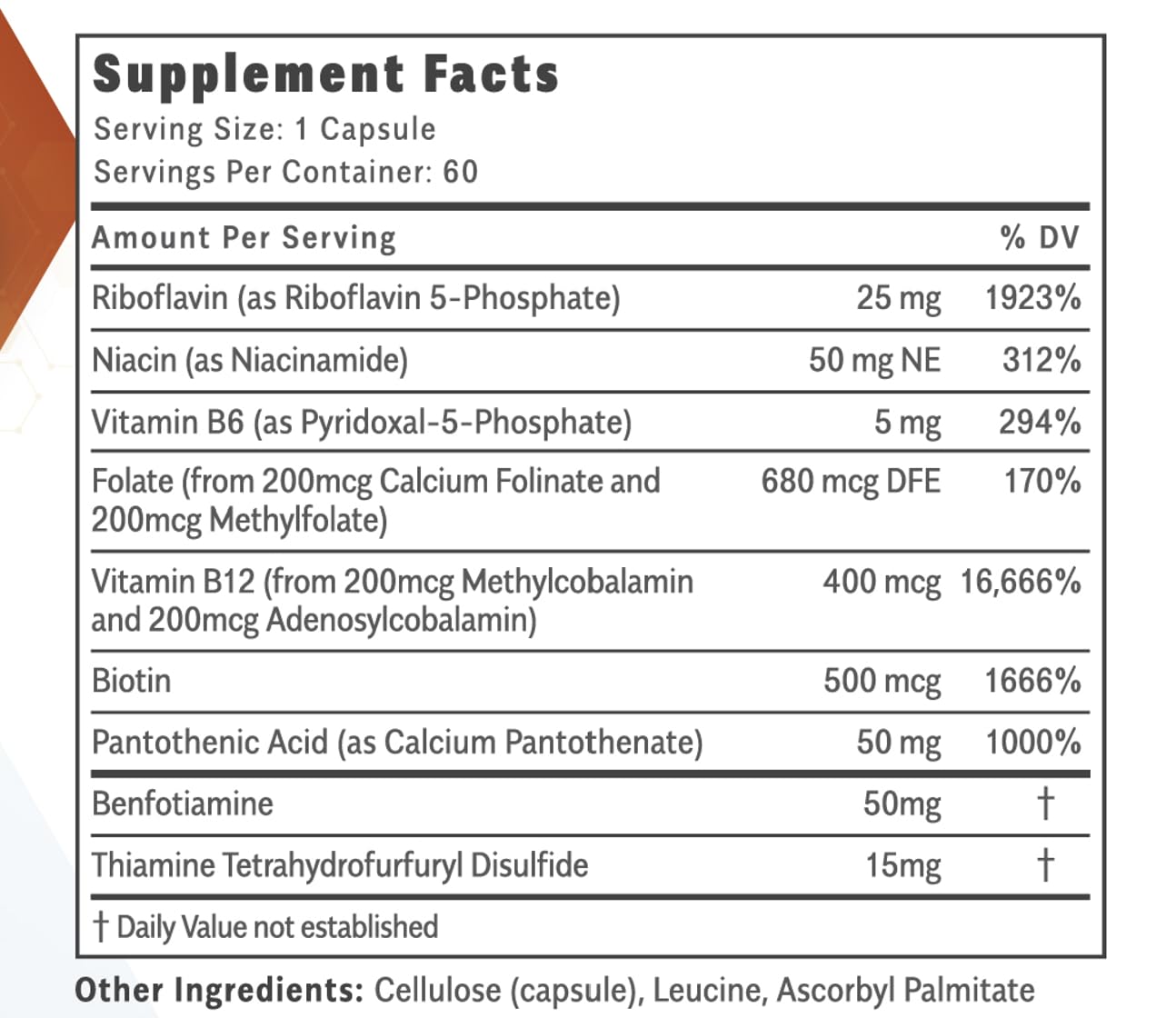 Objective Nutrients ThiActive B Complex supplement packaging