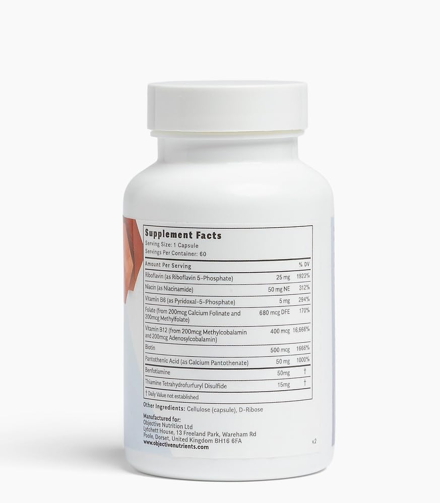 Objective Nutrients ThiActive B Complex supplement side view