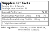 Objective Nutrients Thiamax B1 supplement capsules on a wooden surface