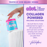 Obvi Collagenic Burn Fast Capsules with a measuring spoon for dosage