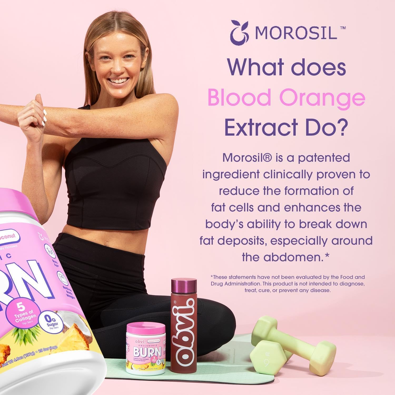 Obvi Collagenic Burn Powder 136g alongside other health supplements
