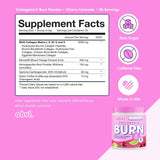 Obvi Collagenic Burn Powder 136g back view with nutritional information