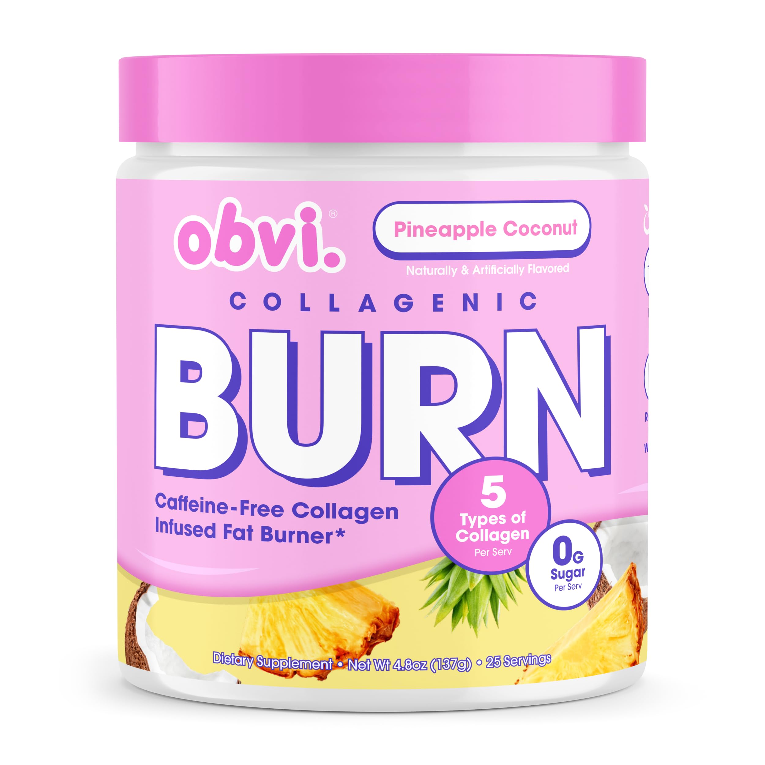 Obvi Collagenic Burn Powder 200g front view with packaging