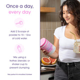 Obvi Multi-Collagen Peptide Powder 339g in a smoothie