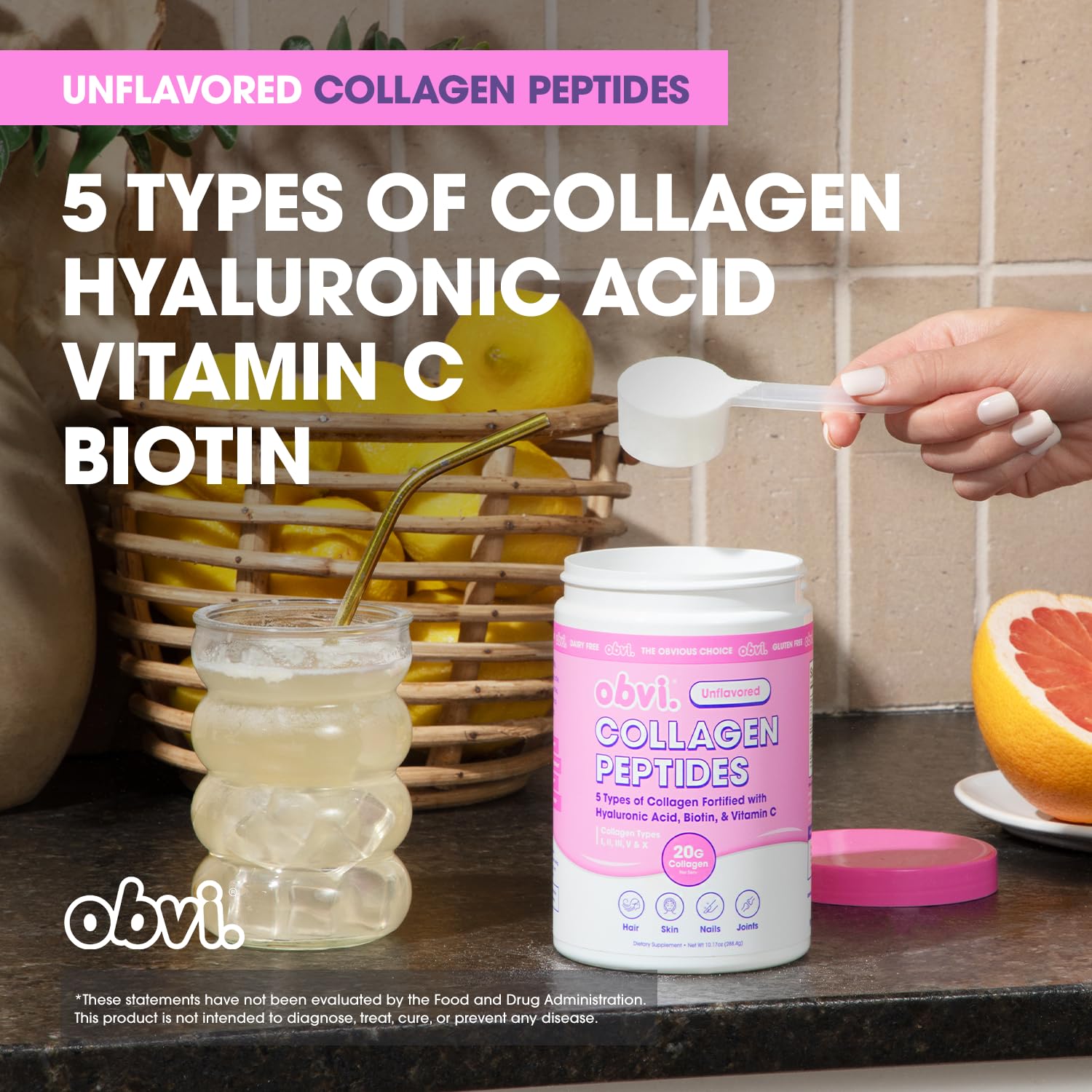 Obvi Multi-Collagen Peptide Powder 339g packaging
