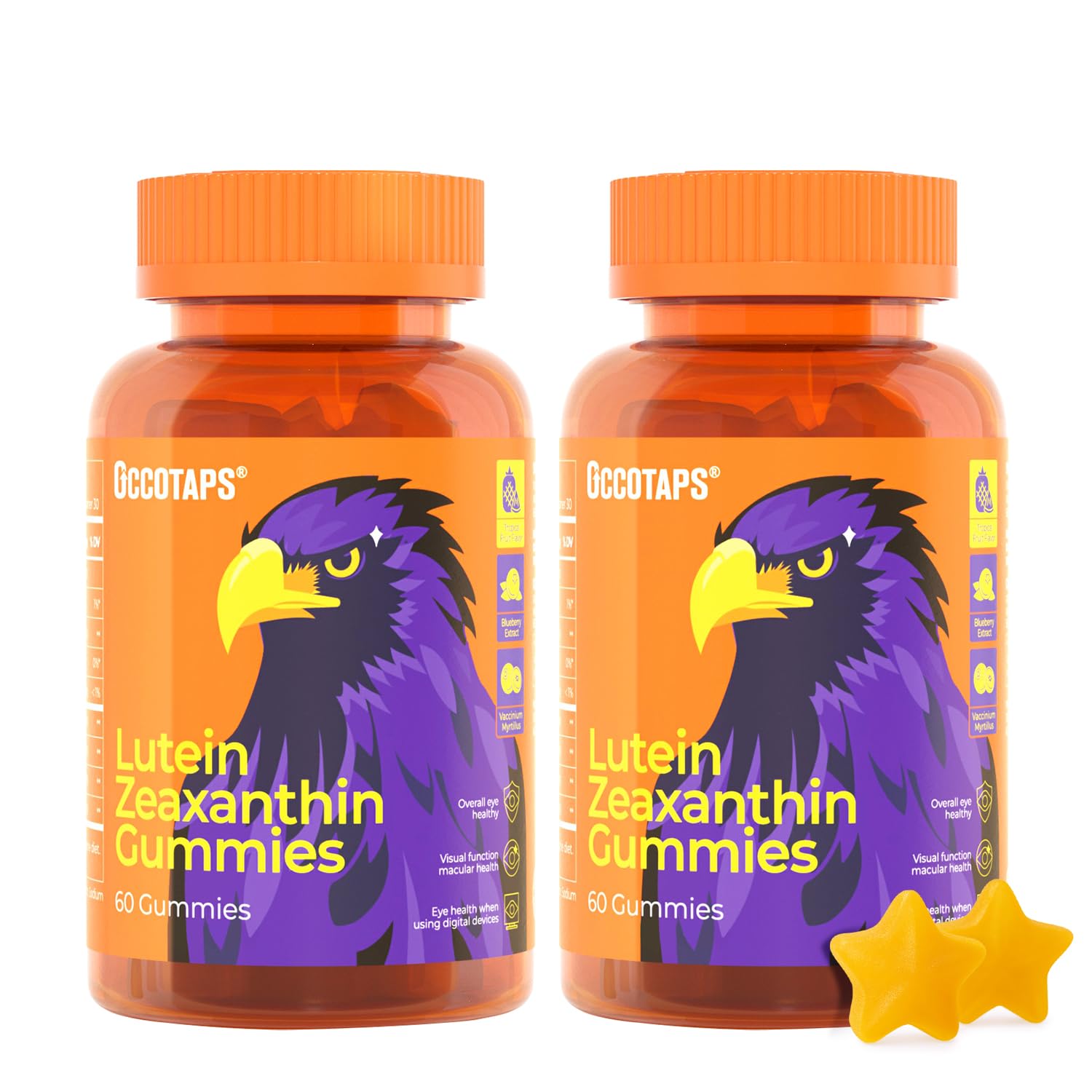 Occotaps Lutein & Zeaxanthin Gummies front view in packaging