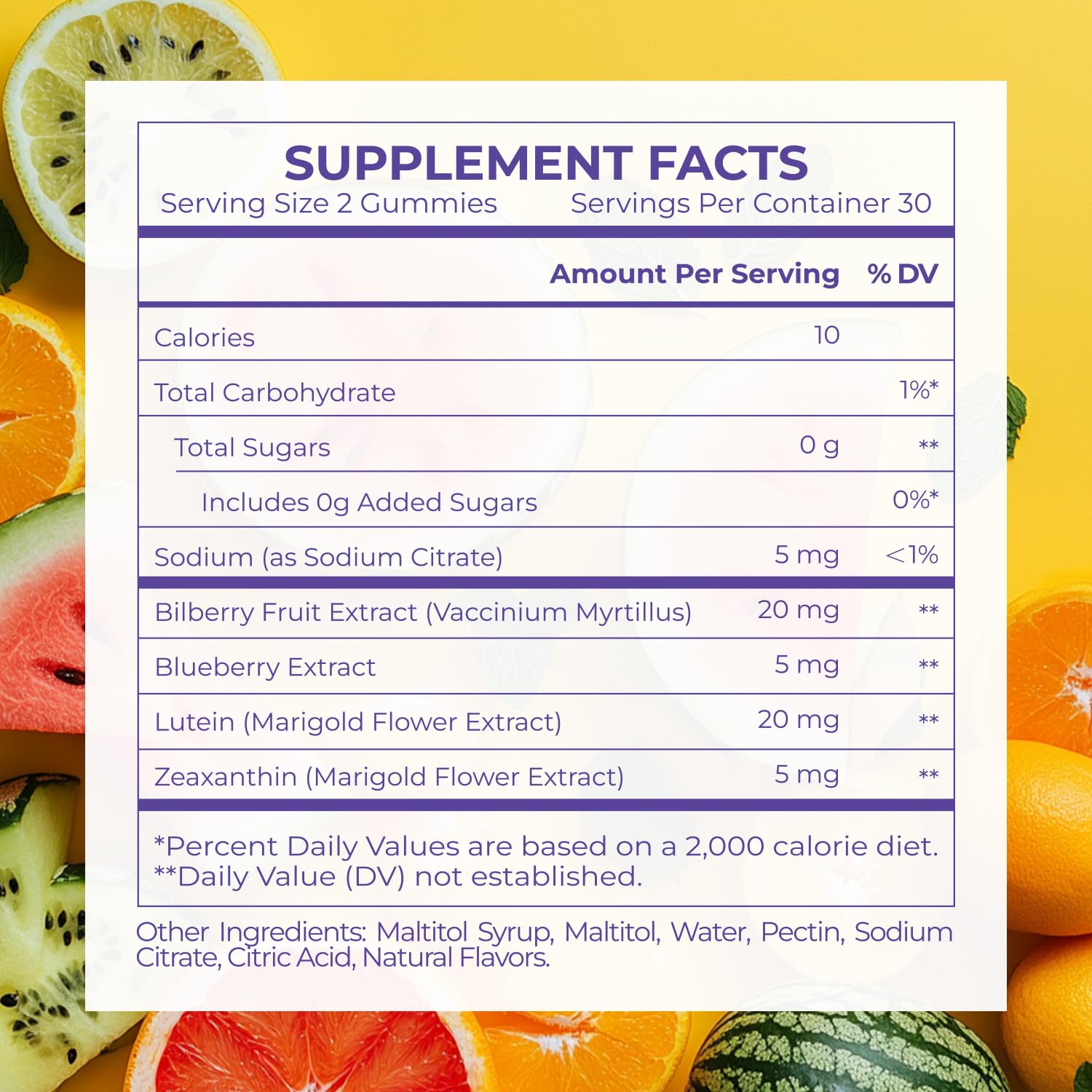 Occotaps Lutein & Zeaxanthin Gummies star-shaped