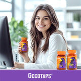 Occotaps Lutein & Zeaxanthin Gummies star-shaped gummy on a plate