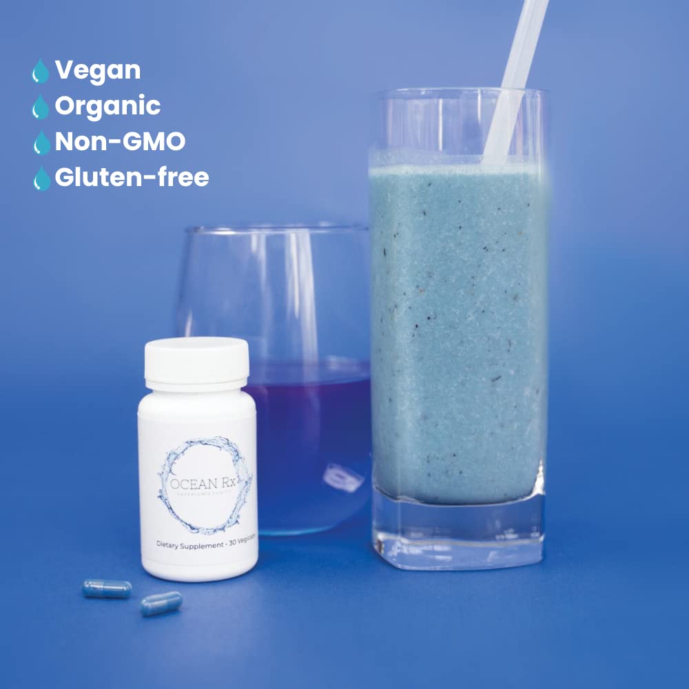 Ocean Rx Blue Spirulina 82g with measuring scoop