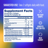 Oceanblue Omega-3 2100 softgels showing orange flavour label