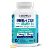 Oceanblue Omega-3 2100 with Vitamin D3 front view packaging