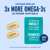 Oceanblue Omega-3 2100 with Vitamin D3 side view packaging