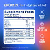 Oceanblue Omega-3 Fish Oil Softgels showing softgel size and shape