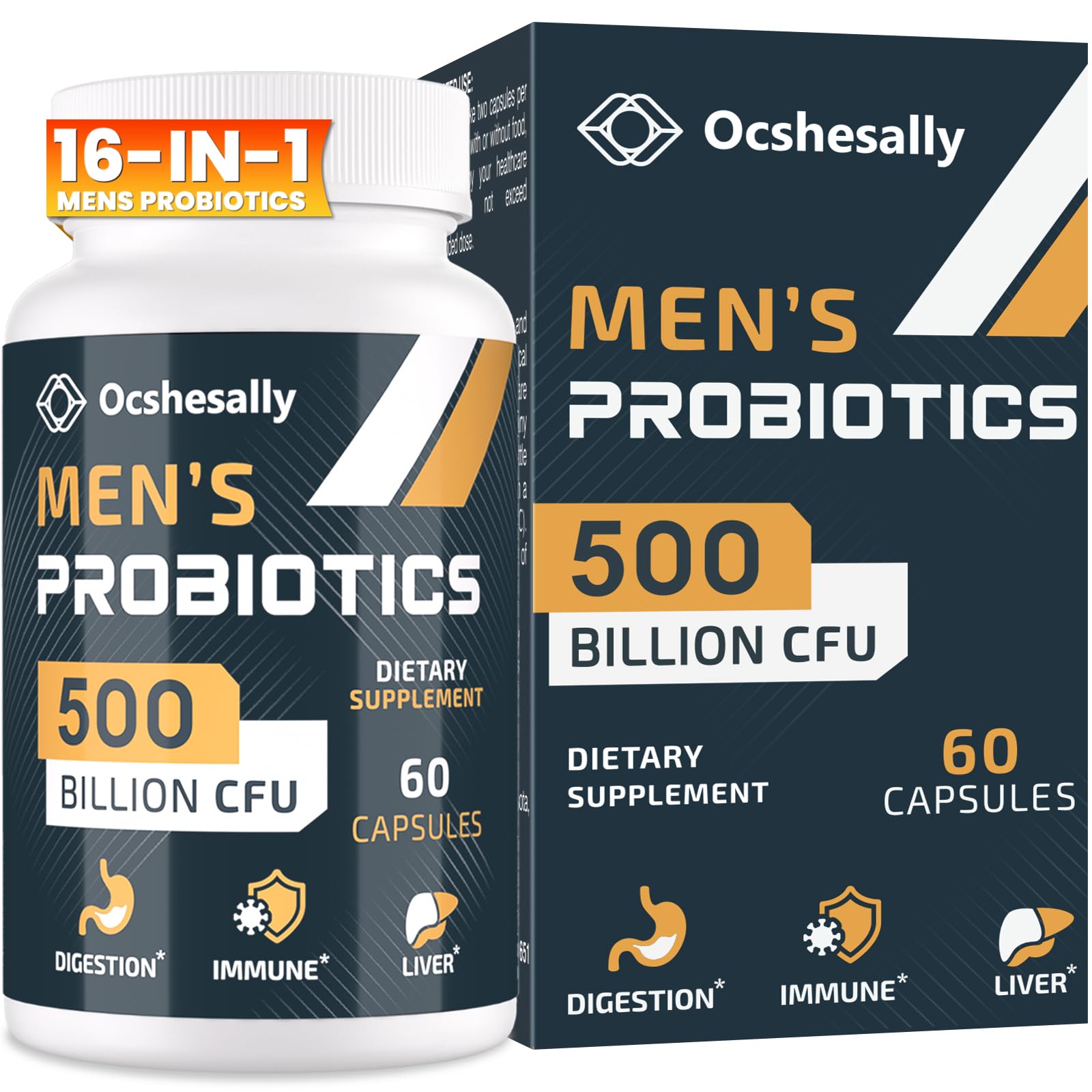 Ocshesally Men's Probiotic Supplement bottle front view