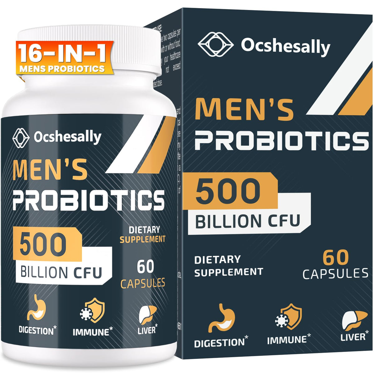 Ocshesally Men's Probiotic Supplement bottle front view