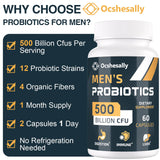 Ocshesally Men's Probiotic Supplement bottle with measuring spoon
