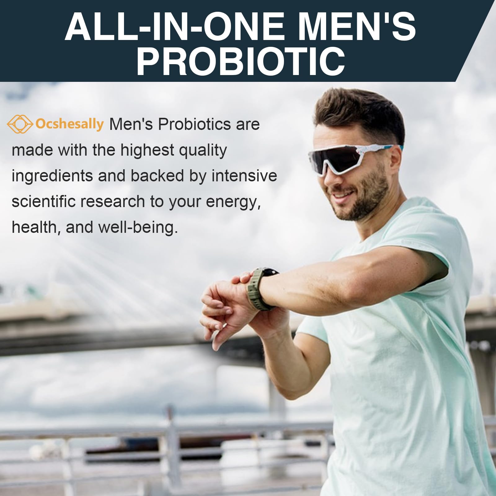 Ocshesally Men's Probiotic Supplement packaging detail