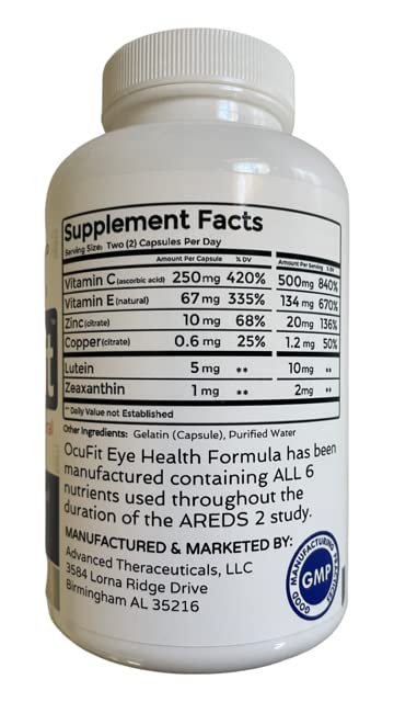 OCUFIT Eye Vitamin & Mineral Supplement capsules close-up