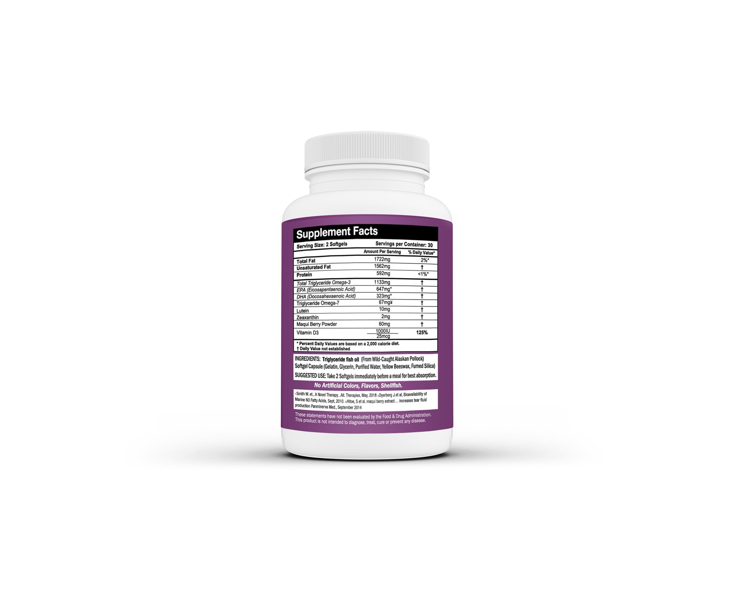 OcuSci Omega-3 Fish Oil Capsules side view