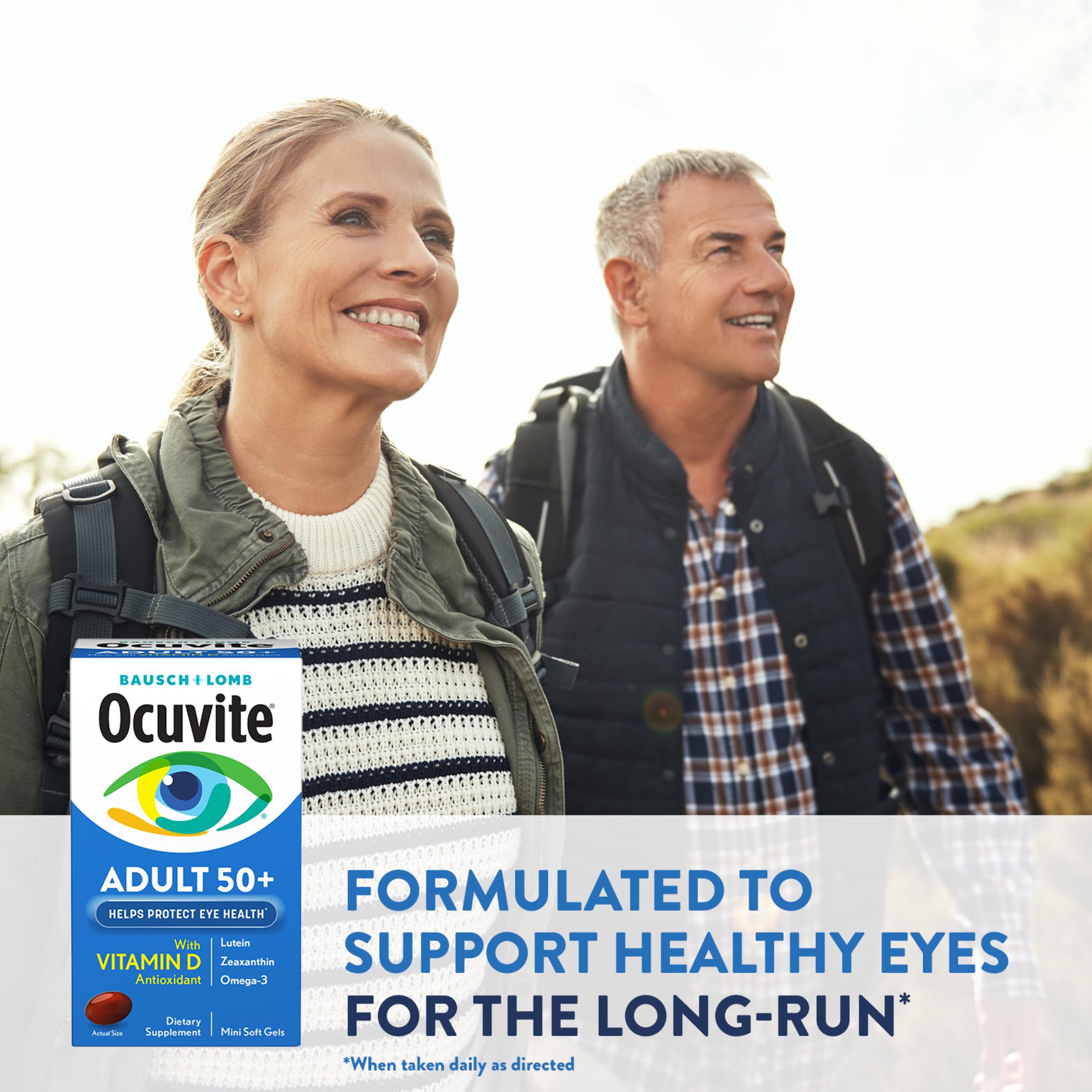 Ocuvite Adult 50+ Eye Vitamins on a kitchen counter
