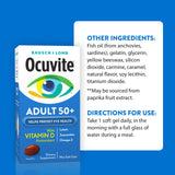 Ocuvite Adult 50+ Eye Vitamins with a glass of water