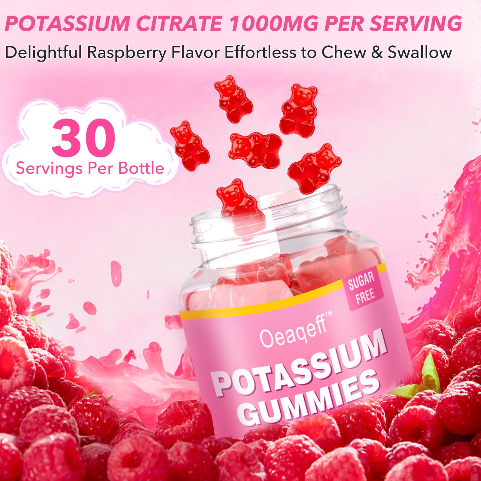 Oeaqeff Potassium Gummies bottle side view